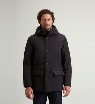 Woolrich para hombre. CFWOOU2092MRUT5182 Parka Arctic Cloud con capucha (S), Negro, Casual, Poliéster