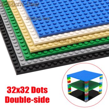 Placa Base de 32x32 puntos, bloques de construcción de doble cara, placas Base para bricolaje, ladrillos MOC, soporte de exhibición de figuras, juguetes para niños, 2 uds.