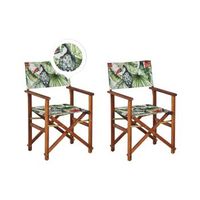 conjunto de 2 sillas de jardin de madera de acacia oscura verde rojo blanco crema tucan plegable cine