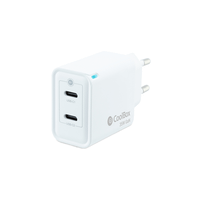 cargador usb pared coolbox gan 35w usb-cusb-c qc30 blanco