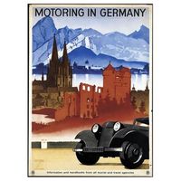 legendarte - cartel turistico vintage motoring in germany - cuadro lienzo impresion digital cm 50x70
