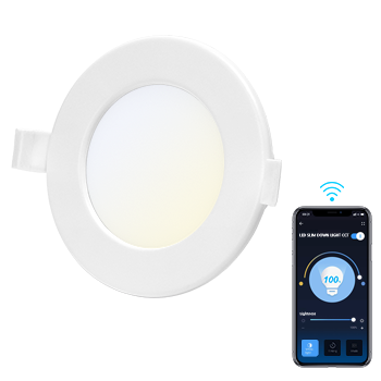 Aigostar Downlight LED Empotrable Inteligente Wifi, 6W, CCT. Regulable de luz cálida a blanca 3000-6500K, 360lm. Compatible Alexa y Google Home. Foco Empotrable LED: 11,5 x 3,2 cm alto