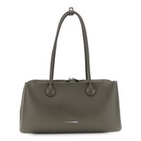 shopper efecto saffiano con asas tubulares y compartimento central anthracite