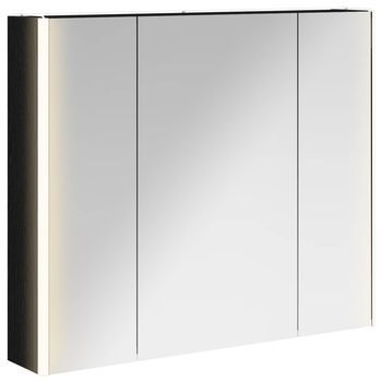 Armario Con Espejo De Baño | Mueble De Baño Roble Negro 83,5 X 15,5 X 70 Cm