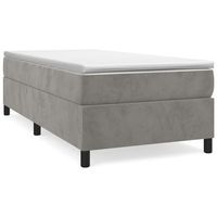 estructura de cama con somier terciopelo gris claro 90x190 cm vidaxl