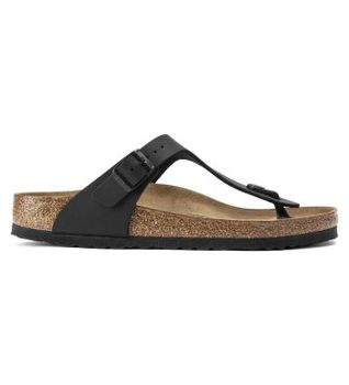 Birkenstock para mujer. 43691 Sandalias Gizeh Birko-Flor (Ajuste Regular) negro (46), Plano, Ninguno, Casual
