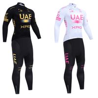nuevo conjunto de ciclismo invierno 2027 maillot de manga larga pantalones y chaqueta termica de forro polar uae - ropa ciclismo profesional