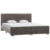 estructura de cama sin colchon terciopelo gris 160x200 cm vidaxl