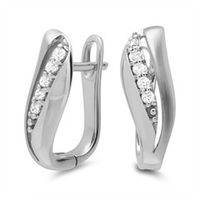 pendientes modernos plata 925 circonitas