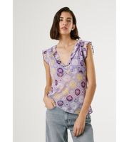pepe jeans para mujer pl305128 camisa letty lila s casual algodon clasico sin mangas  tirantes