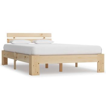 Estructura De Cama Sin Colchón Madera Maciza De Pino 120x200 Cm Vidaxl