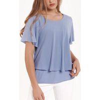 lisca blusa camiseta de manga corta ensenada para mujer