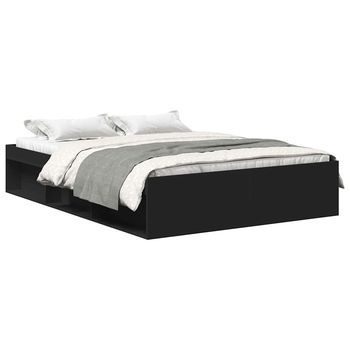 Cama Doble | Cama Para Adultos | Estructura De Cama Negra 120x200 Cm