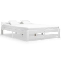 estructura de cama sin colchon madera de pino blanco 140x200 cm vidaxl
