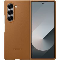 samsung eco-leather case funda de cuero vegano marron para galaxy z fold6