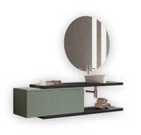 mueble de bano 5 piezas en mdf antracitaverde salvia