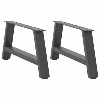 Patas Para Mesa De Centro En Forma De A (2 Unidades), Antracita, 60 X (30-31) Cm, Acero Vidaxl