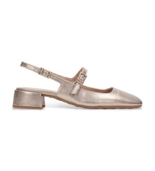 Hispanitas para mujer. HV253818 Bailarinas Oporto dorado (37), Piel, 3 a 5cm, Hebilla, Casual