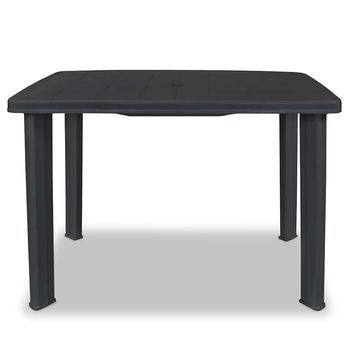 Mesa De Jardín | Mesa De Exterior Plástico Gris Antracita 101x68x72 Cm