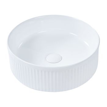 Lavabo Sobre Encimera De Cerámica Blanco Brillante ⌀ 37 Cm Geldo