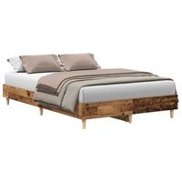 estructura de cama sin colchon madera vieja 120x200 cm vidaxl