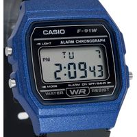 reloj casio vintage informal retro digital f-91wm-2a alarma y luz led