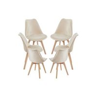pack 6 sillas synk terciopelo de terciopelo 834944 cm - beige