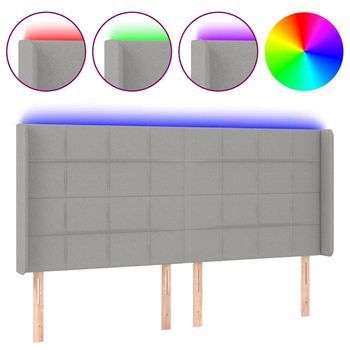 Cabecero Con Led De Tela Gris Claro 183x16x118/128 Cm Vidaxl