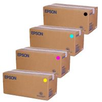 original multipack epson aculaser color station 8600 printer toner cartridges 4 pack -c13s050038