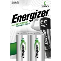 energizer power plus pilas recargables 2500mah c hr14 2 unidades