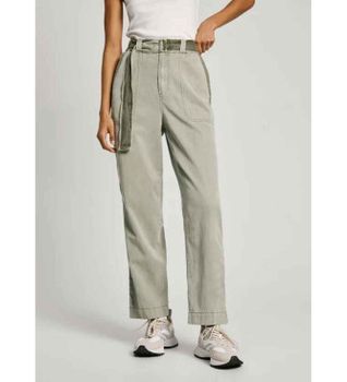 Pepe Jeans para mujer. PL211763 Pantalón Aylin verde (XS), Casual, Lyocell, Sostenible