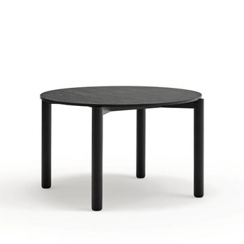 Mesa de comedor redonda negra