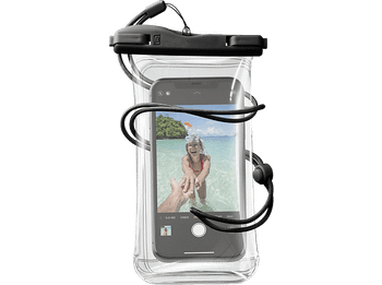 Funda móvil - CellularLine VOYAGER, Universal, Impermeable hasta 20m, Compatible con Face Id y huella, Certificación IPX8, Negro