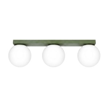 Plafone verde oliva acero/vidrio alt. 14.5 cm