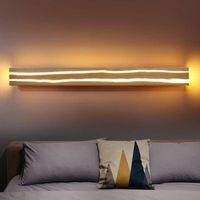 nettlife lampara de pared led luz de pared de madera - lampara de pasillo interior de 16 w lampara de escalera moderna blanca calida de 100 cm
