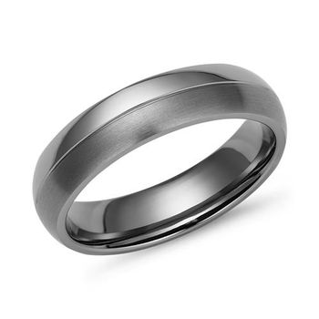 Anillo de titanio combinación mate/brillante