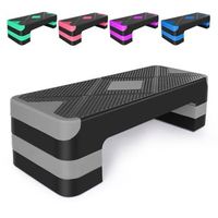 step de aerobic - plataforma de entrenamiento - polietileno - gris 685x28x10cm