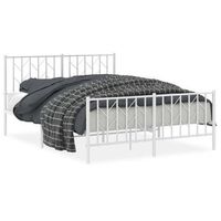 estructura cama sin colchon con estribo metal blanco 135x190 cm vidaxl