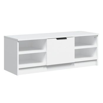 Mueble Tv | Mueble De Salón | Armario Tv Madera Contrachapada Blanco 102x35,5x36,5 Cm
