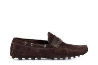 mocasines en piel de ante con trabilla dark brown