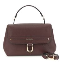 bolso de mano con solapa efecto piel con grano y costura gruesa decorativa bordeaux taglia unica