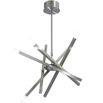 Lámpara de techo dora redondo 10xg4 12v al.reg.xd.71cm niquel