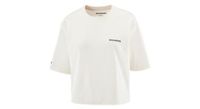 camiseta de mujer salomon logo tee beige crop t shirt
