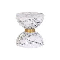 mesita auxiliar hierro 33x33x35 simil marmol