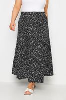 yours falda larga escalonada negra de flores mujer curvy y tallas grandes yours