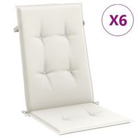 cojines silla respaldo alto 6 unidades tela crema melange 120x50x4cm