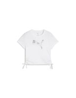 camiseta puma essentials metallic knotted tee g nina white