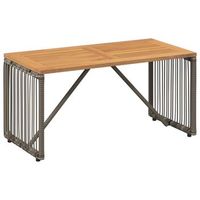 mesa de jardin  mesa de exterior gris y marron 80 x 40 x 40 cm ratan sintetico