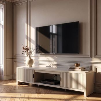 Mueble De Tv Lukkodso Con 2 Puertas  Mdf 150x40x40cm - Beige [en.casa]