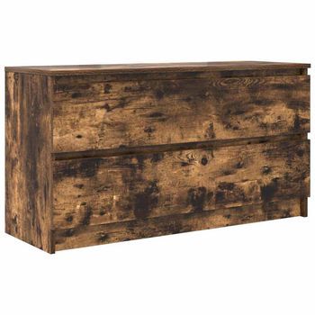 Mueble De Tv Madera De Ingeniería Roble Ahumado 100x35x54 Cm Vidaxl